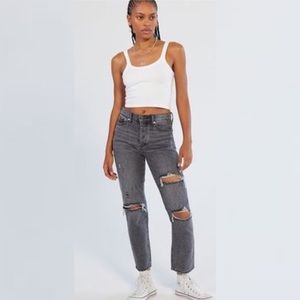 BDG High-Waisted Slim Straight Jean Washed Black